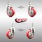 Service Caster 4 Inch 316SS Red Polyurethane Swivel 12mm Threaded Stem Caster Brake, 2PK SS316TS20S414-PPUB-RED-M1215-2-TLB-2 - alternate 3